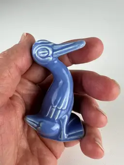 Circa 1939 Fiesta Ware Harlequin animal duck mauve blue