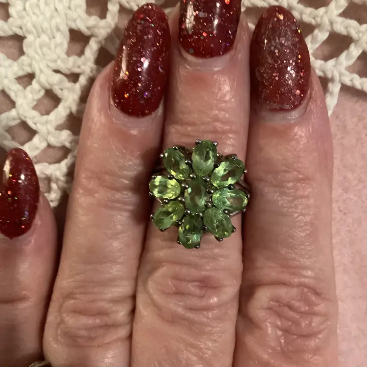 925 Peridot Ring Size 6