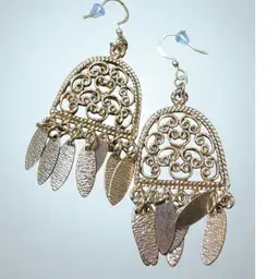 Boho Gold Tone Fringe Pierced Earrings