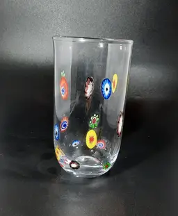 Leonardo Millefiori Murano Glass Handblown Tumbler