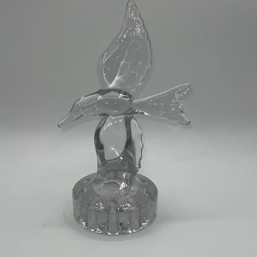 Cambridge Glass Seagull Flower Frog 9.5”x 6"  9-Hole USED Great Condition