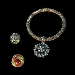 Costume Goldtone Brace With Interchangeable Charms