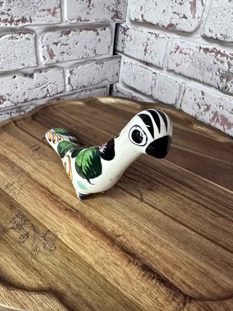 Tonala Mexico Dove / Bird, Signed, Mexican Folk Art Glazed Pottery Figurine