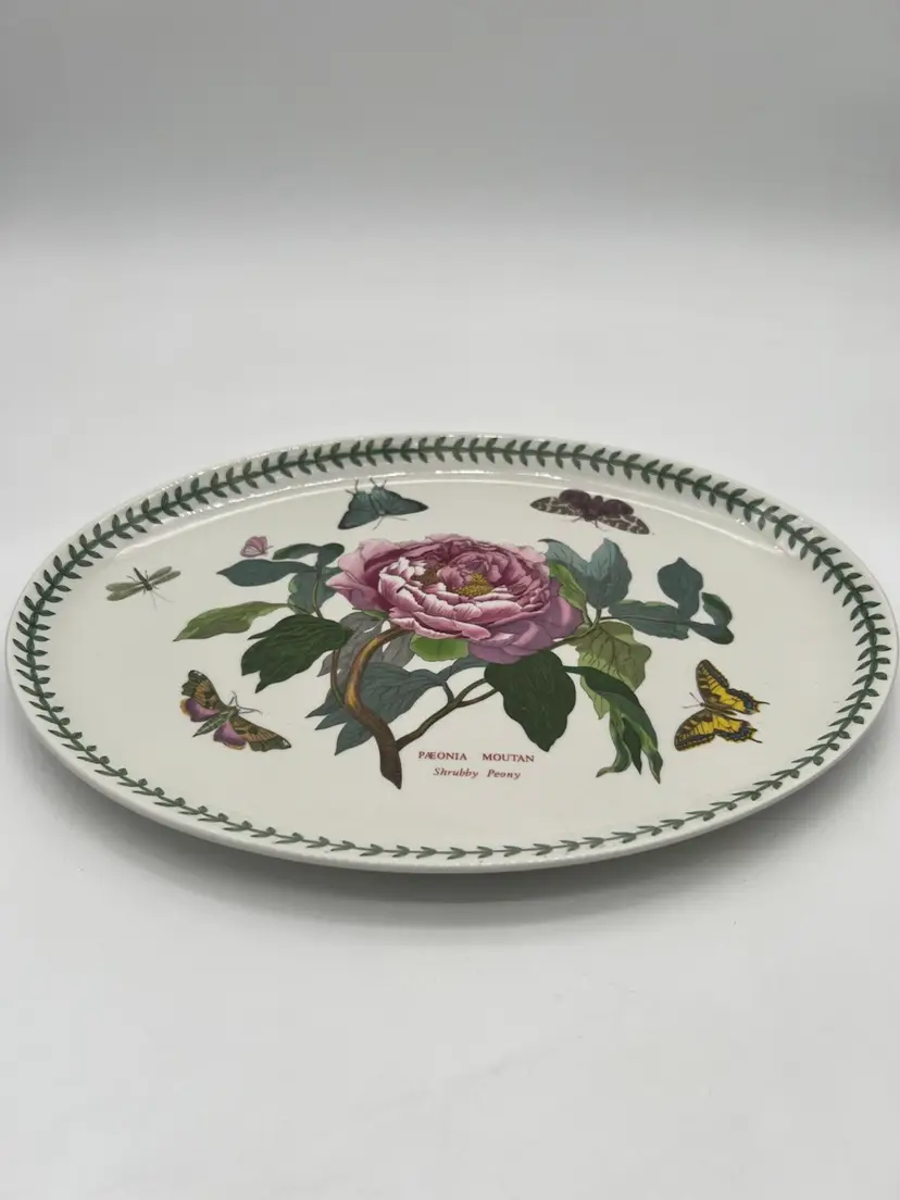 Portmeirion Botanic Garden Oval Steak Platter “Shrubby Peony”