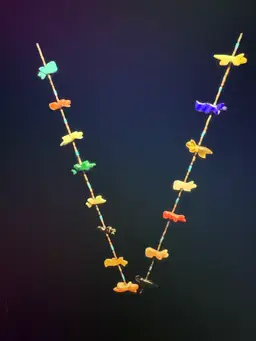 Vintage Native American style multi-stone animal fetish necklace.