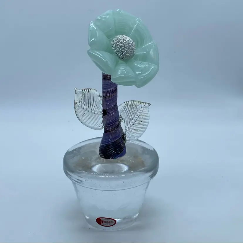 #0044 Flower Pot furnace blown glass paperweight from Detroit, Michigan.