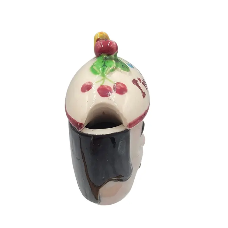 1940s Anthropomorphic I'm Jam Ceramic Condiment Jar With Lid - Hand-Painted Fruit Topper Design
