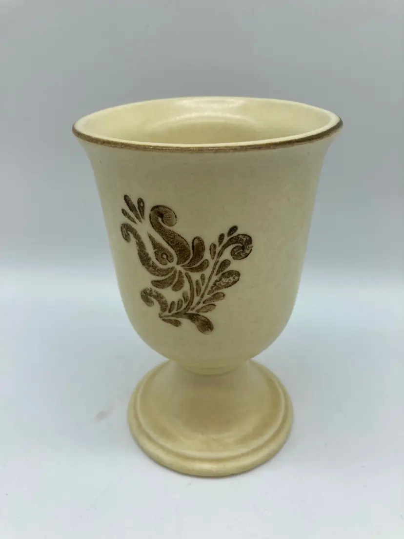 Vintage Pfaltzgraff Ceramic Wine Goblets Village Design