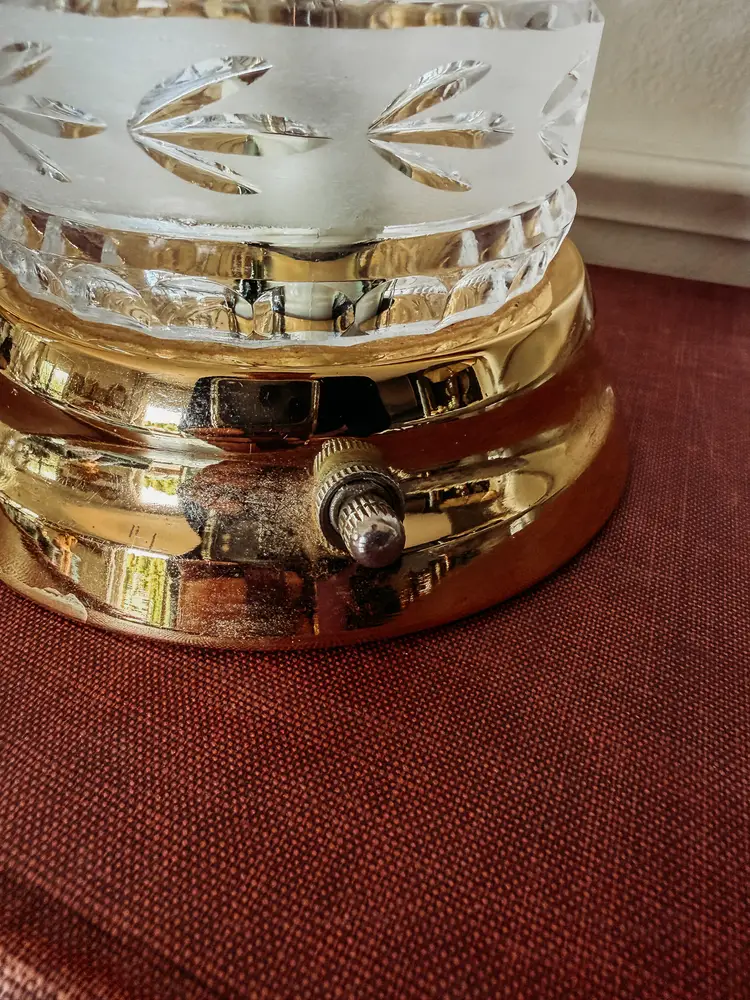 Lead Crystal and Brass Lamp, made in Poland