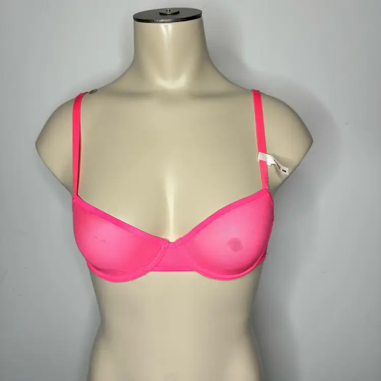 Aerie Women's Size 34DD Balconette Unlined Underwire Bra Pink Mesh Adjustable NWT