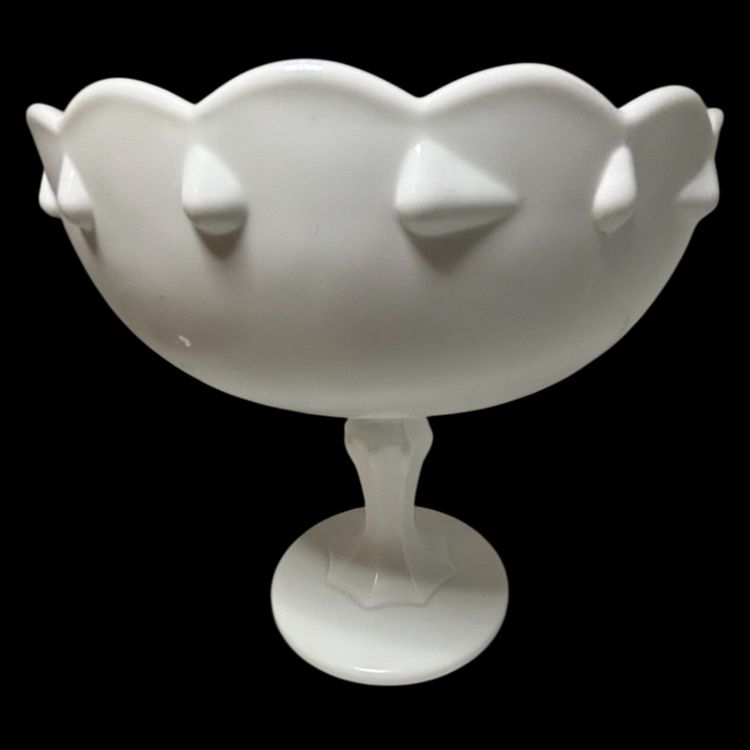 Indiana Milk Glass Pedestal Bowl 
7.5”x 7.5”