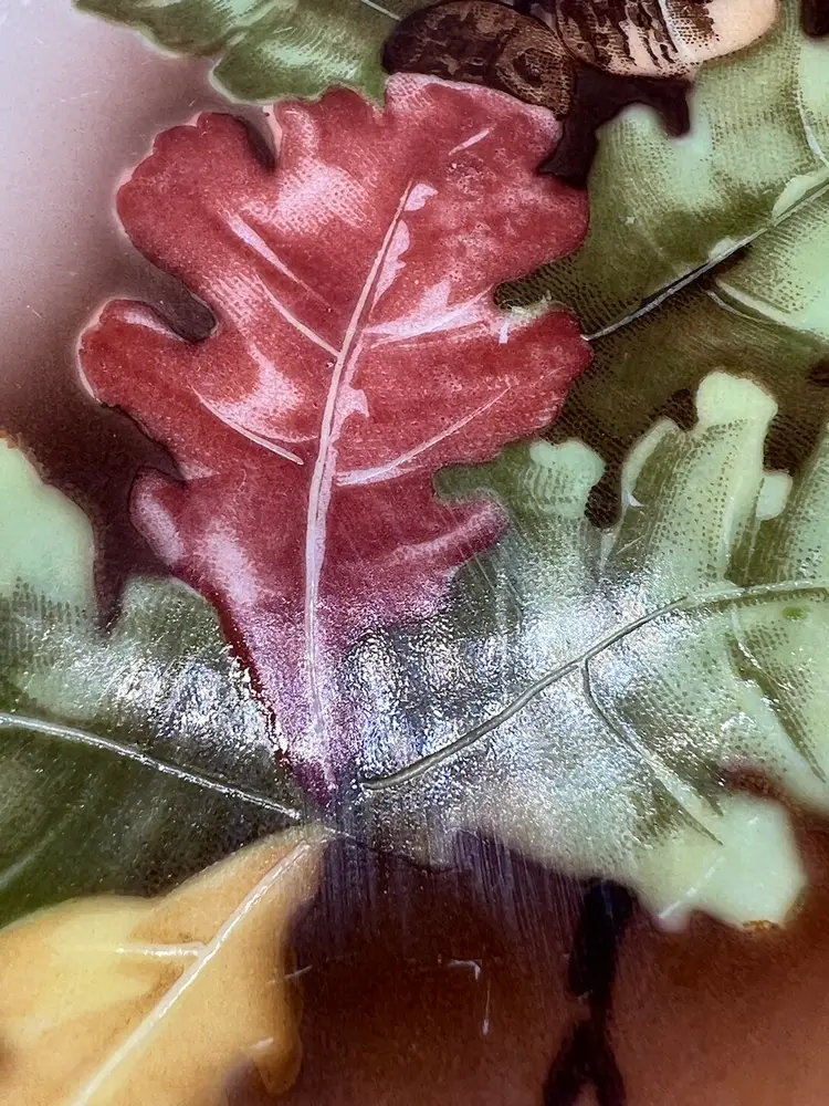 Acorn Leaves Mini Plate 5 inches Artist Signed Martin O & EG Royal Austria VTG