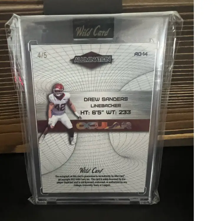 Drew Sanders 4/5 Ocular 2023 Wild Card Alumination Arkansas Razorbacks Denver Broncos FOOTBALL CARD