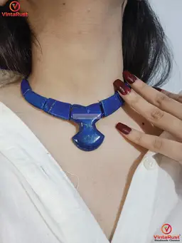 Antique Lapis Lazuli Stone Choker Necklace