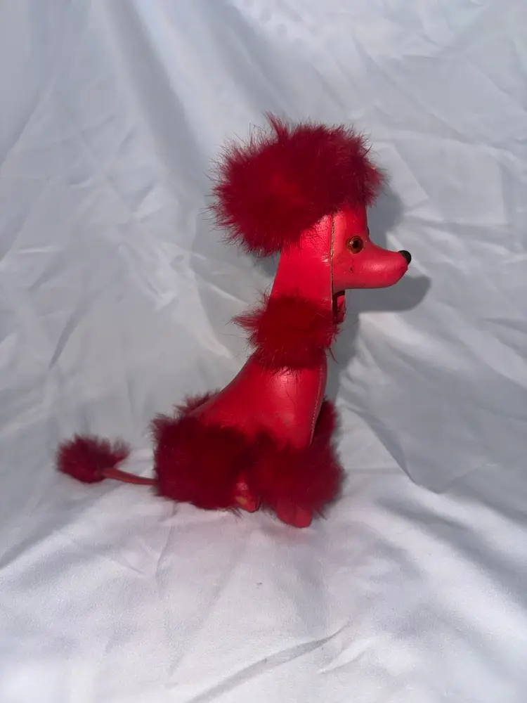 VTG Red Vinyl Poodle Toy