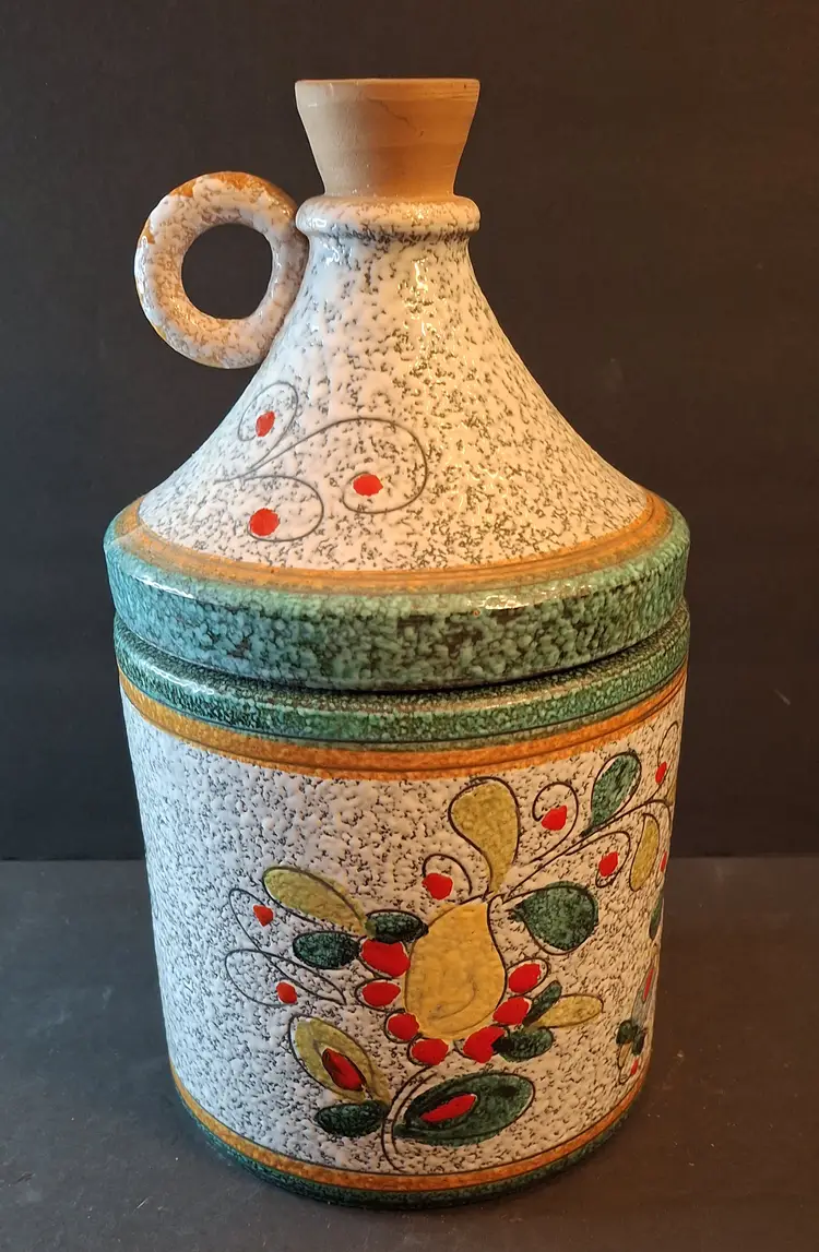 Vintage Italian Ginger Jar – Floral Motif, Jug Style – Marked Italy
