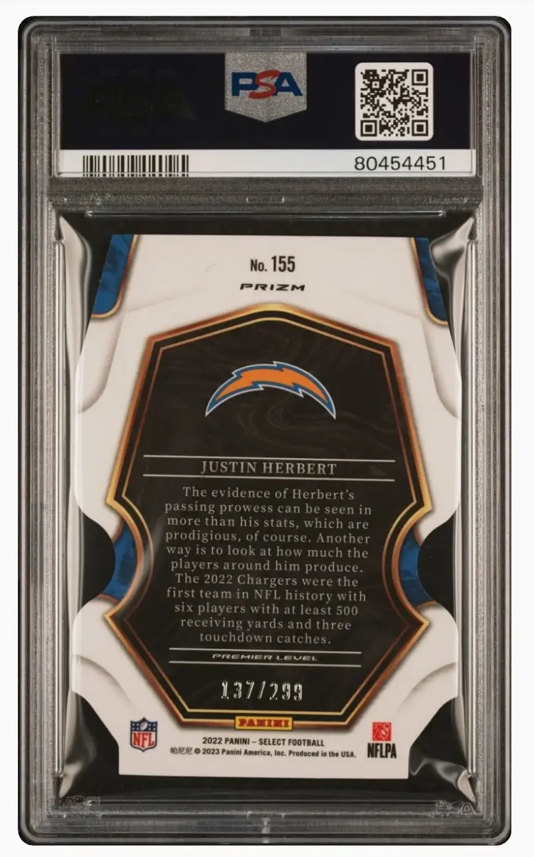 2022 Select Justin Herbert PSA 10