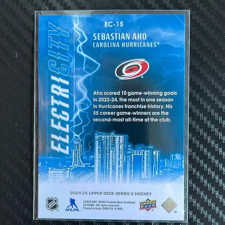 24-25 Upper Deck S2 Sebastian Aho Electricity EC-15
