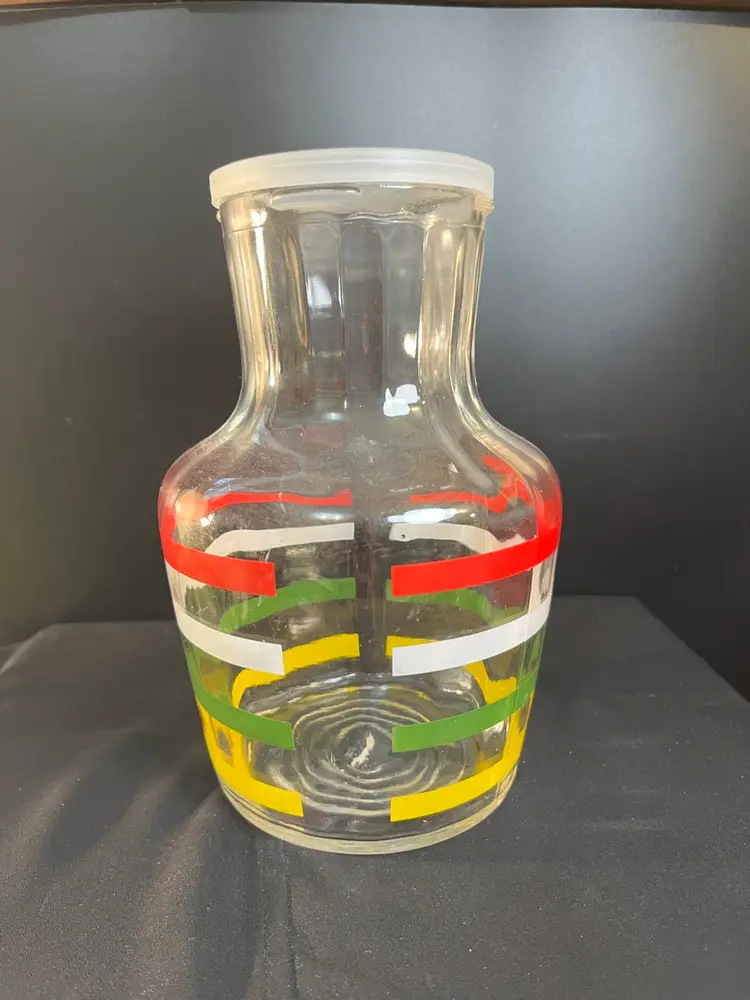 Anchor Hocking "Fiesta Stripe" Glass Juice Carafe