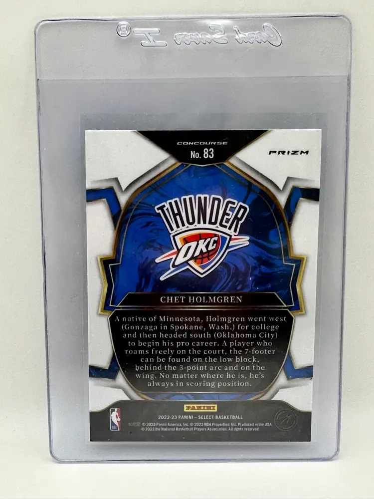 Chet Holmgren RC 2022-23 Select Concourse Blue Cracked Ice Prizm #83 OKC Thunder