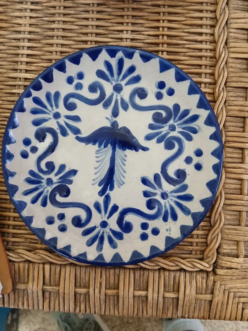 Handcrafted Blue & White Ceramic Plate