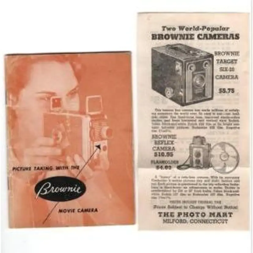 Instruction Booklet Kodak Brownie Movie Camera 1955 And Photo Mart Advertising