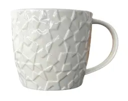 Starbucks White Christmas Snowflake Coffee Mug Cup Embossed 2011 Bone China