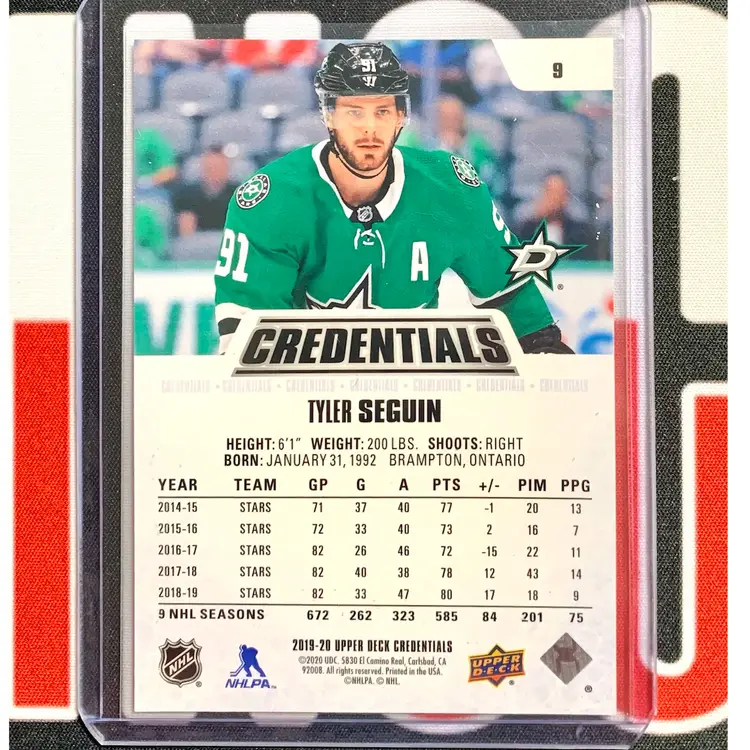 Tyler Seguin 2019-2020 Upper Deck Credentials Black /5 Refractor Dallas Stars