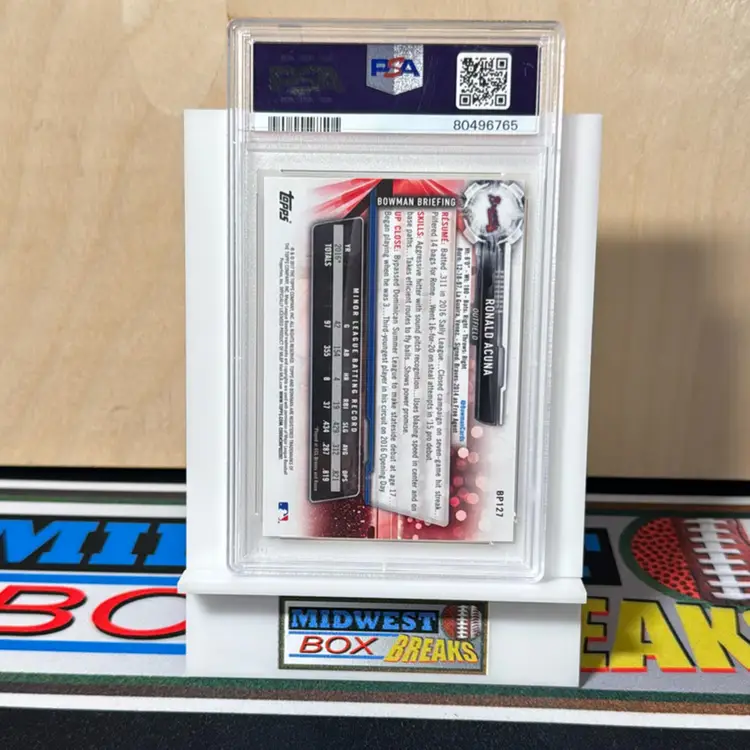 Ronald Acuna Jr. 1st Yellow #BP127 2017 Bowman Atlanta Braves