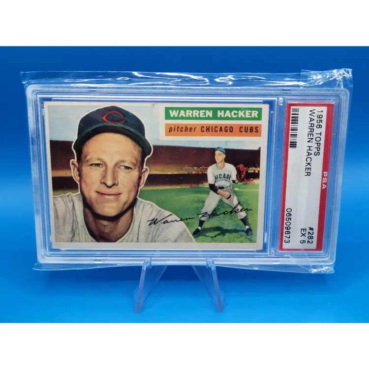 1956 Topps Warren Hacker #282 Graded PSA 5 (EX) Chicago Cubs