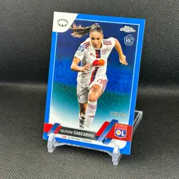 Delphine Cascarino 150/250 - 2022/23 Topps Chrome Blue Refractor UEFA OL Olympique Lyonnais