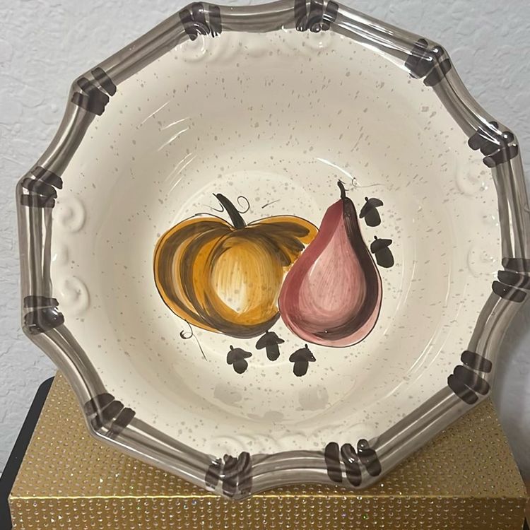Vintage Marco e Cristina Large Pumpkin & Pear Serving Bowl