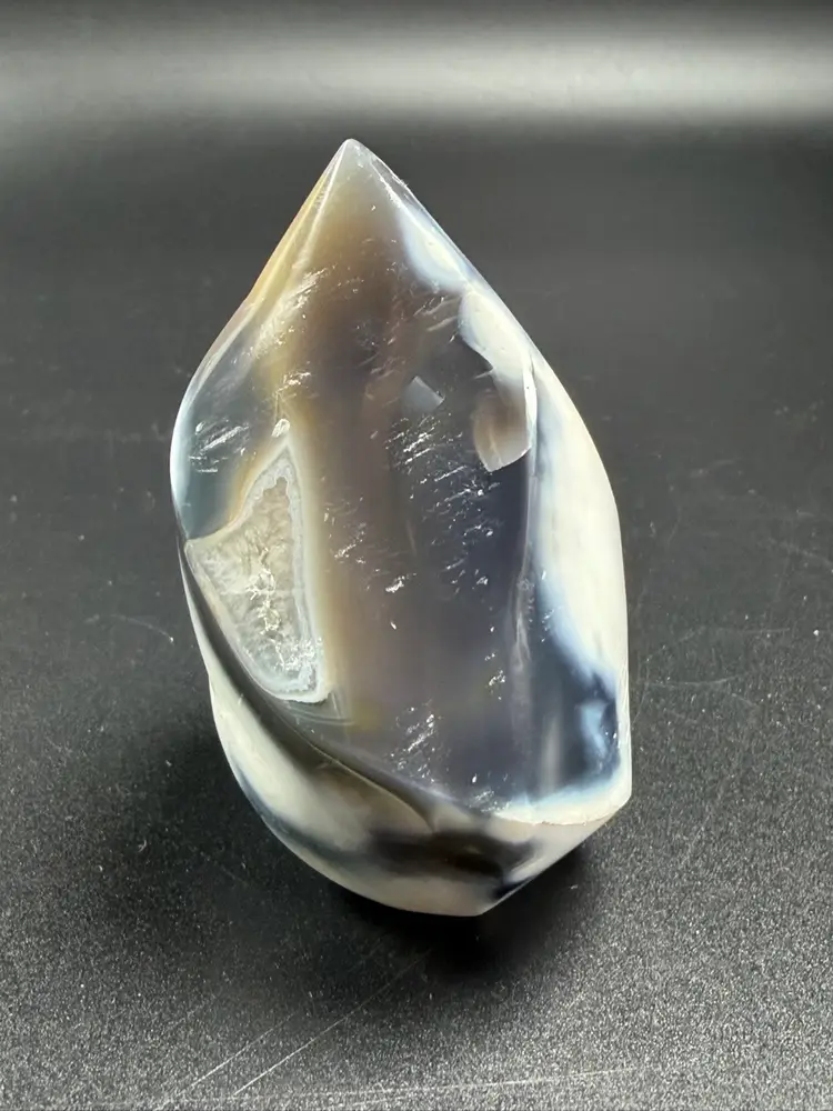 Natural Orca Agate Flame 3.25" 268g Healing Crystal Stone Blue White