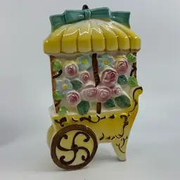 HTF Criterion Japan Flower Cart Wall Pocket 6.5H 3.75W