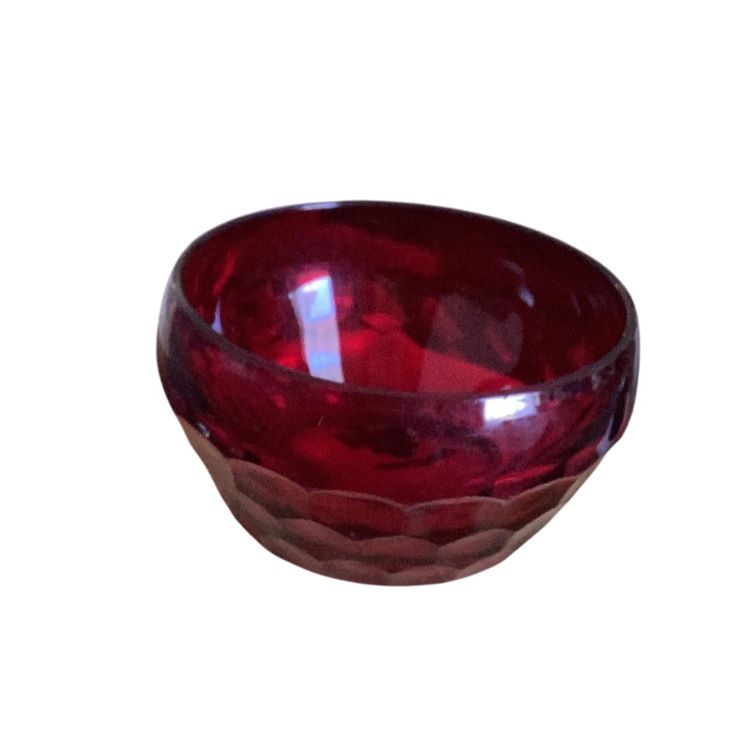 Viking Glass Georgian Ruby Red Honeycomb Bowl 4 Inches One Little Fleabite