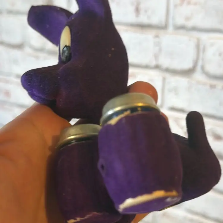 Salt And Pepper Shaker Fuzzy Dog As Is