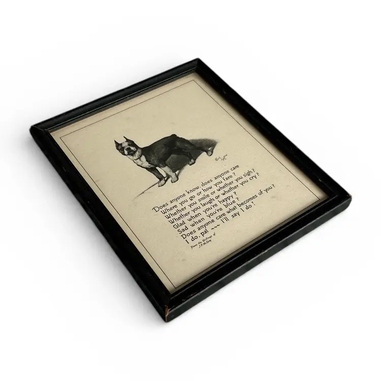 1933 Cecil Aldin Boxer Dog And Poem Framed Print