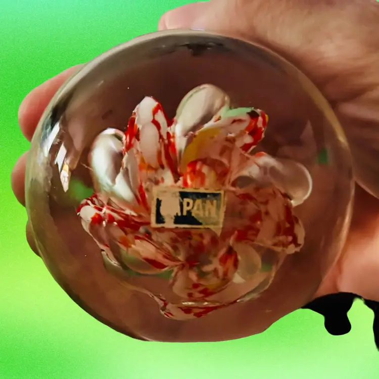 Paperweight With Red, White And Blue Bubbles