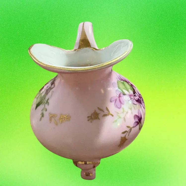 Pink Floral painted Pitcher