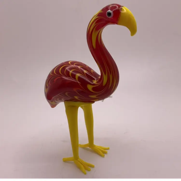 POW1 VTG Fitz & Floyd Glass Menagerie Flamingo Bird with Box 4.5"