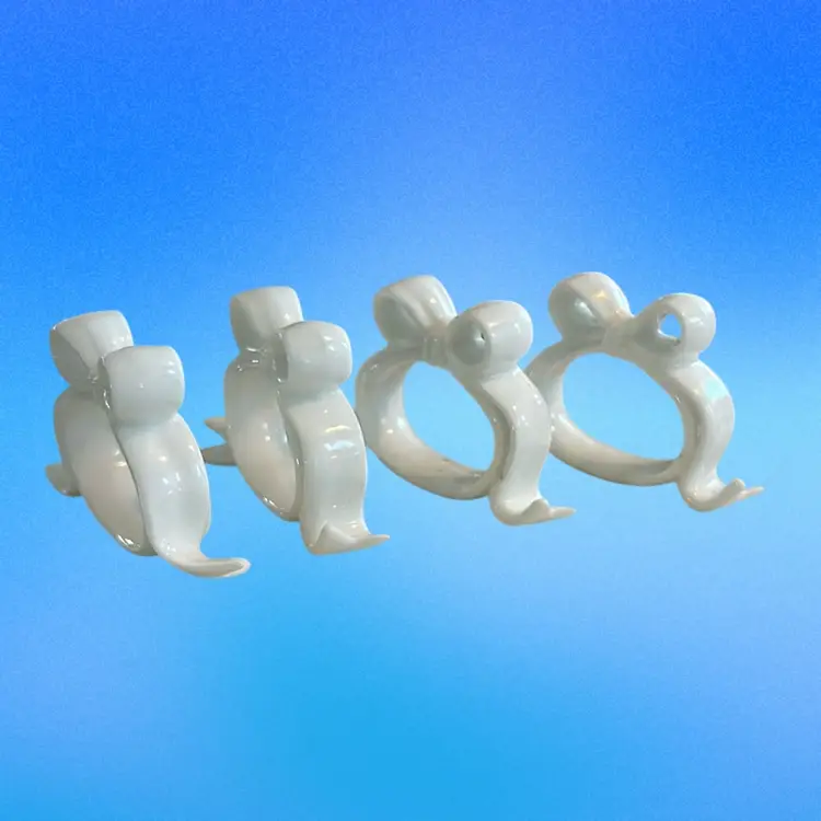 Vintage Bow Bone China Napkin Rings by Audrey 3.5"x2.25" Set of 4