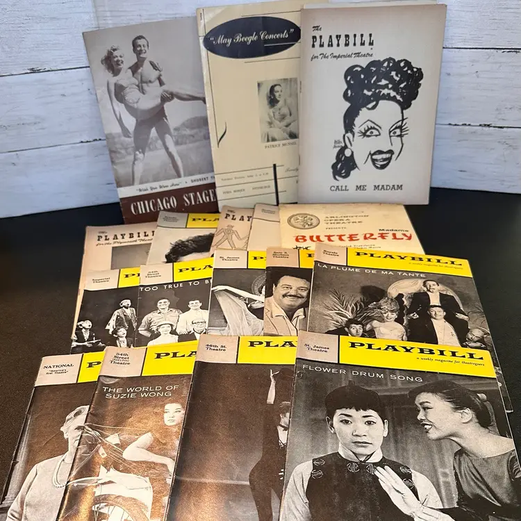 Lot of 17 Vintage Playbill & Stagebill Theater Programs 1950s 1960s Celebrity Names