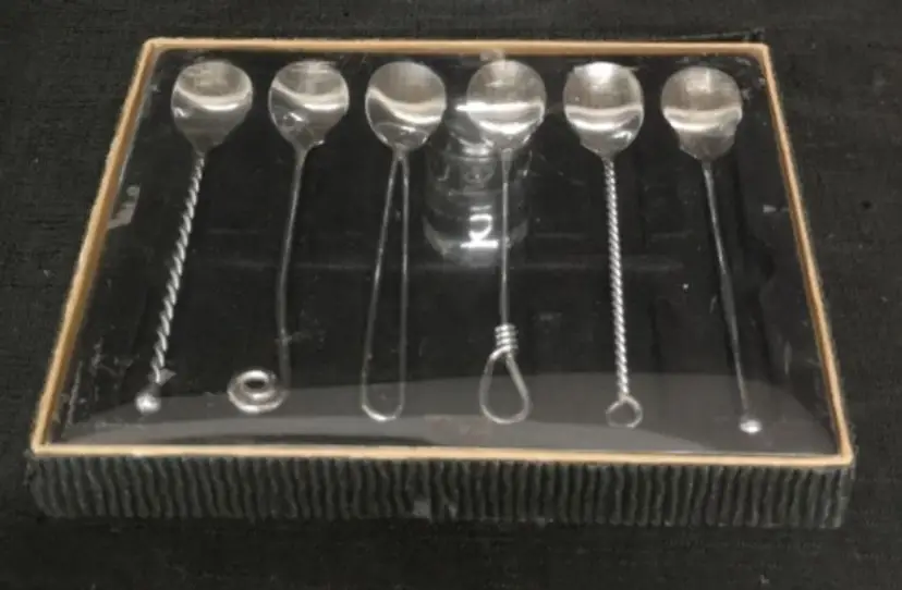 Set Of Six Forged Cocktail Spoons