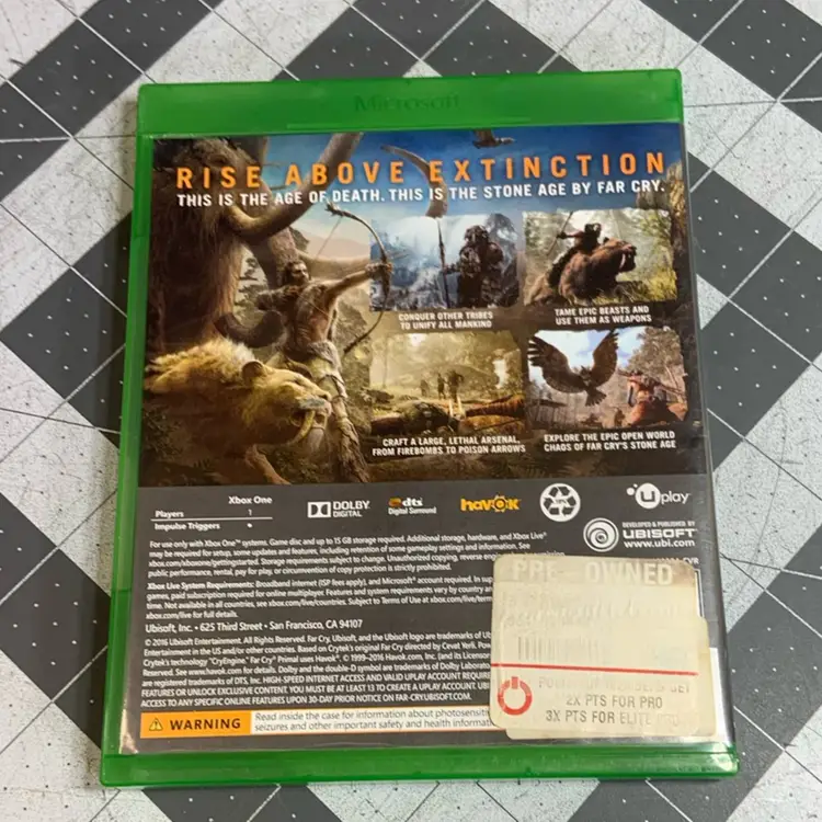 Far Cry Primal Xbox One Game And Case GUC