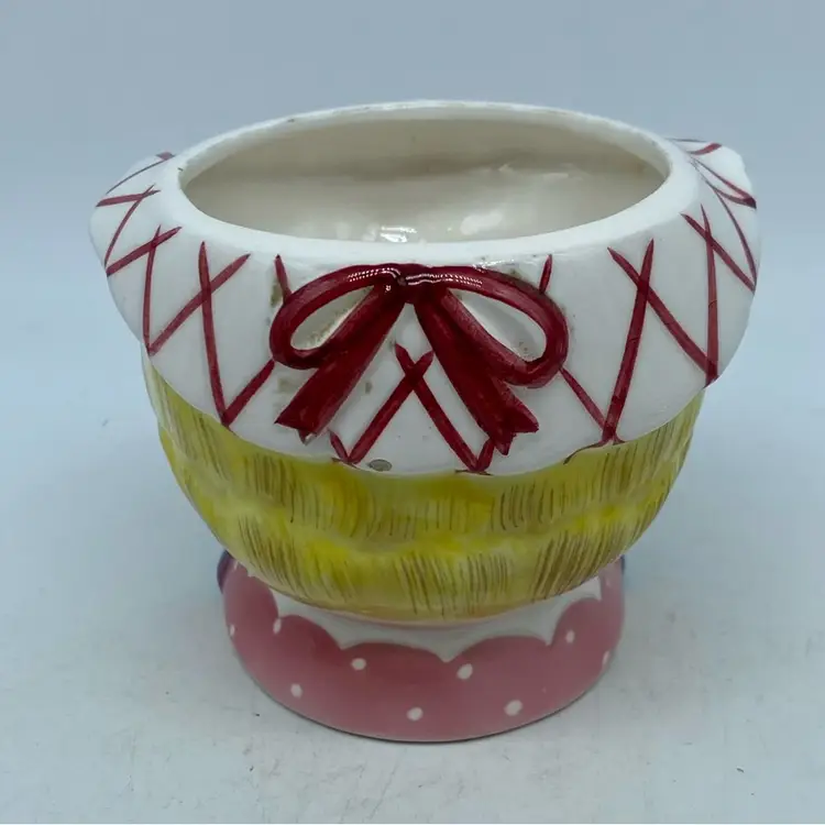 Vintage Lefton Miss Dainty ceramic planter shaped as a girl's head 4.5” x 4”