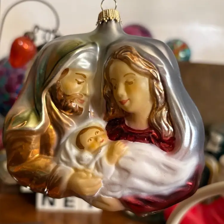 Hand Blown Holy Family Ornament made In Germany