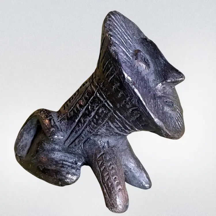 Lion of Judah vtg Clay Figurine Jewish Ethiopian Falasha Beta Yisrael Israel 4”