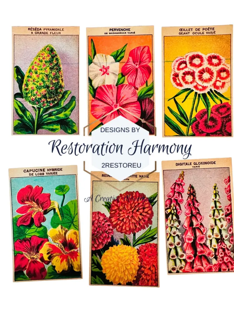 Antique Seed Pack Labels Digital Kit