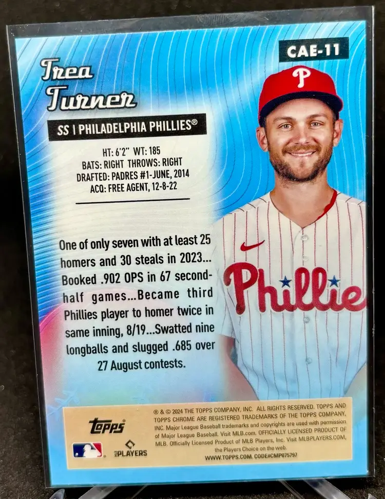 Trea Turner 2024 Topps Chrome All Etch Insert
Philadelphia Phillies 