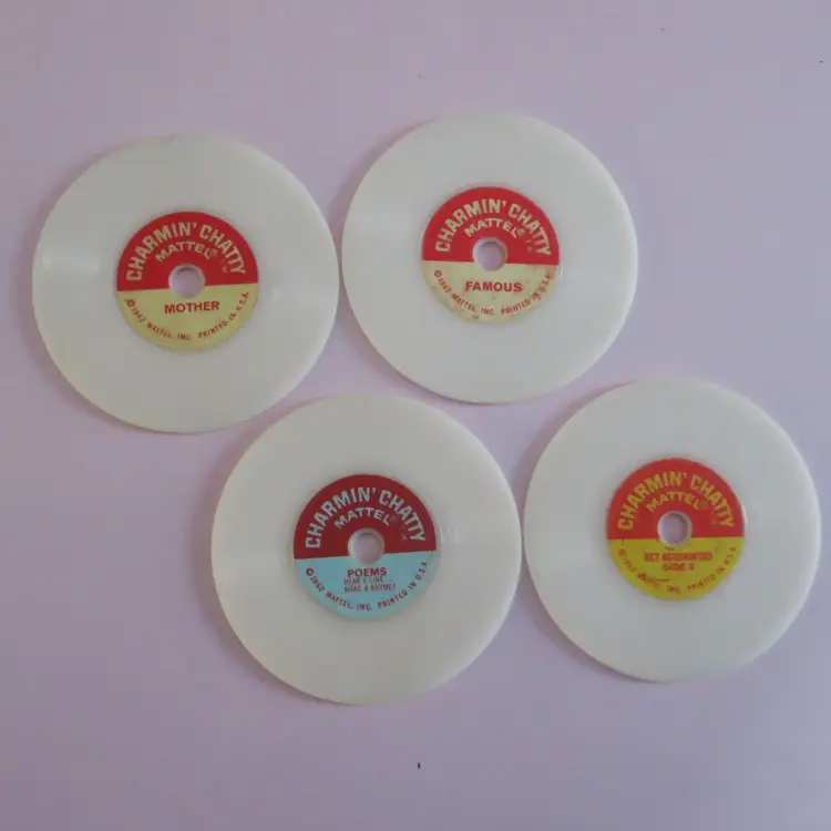 Mattel Charmin Chatty Talking Doll Sound Discs Set Of 4 Double Sided 1962 Parts
